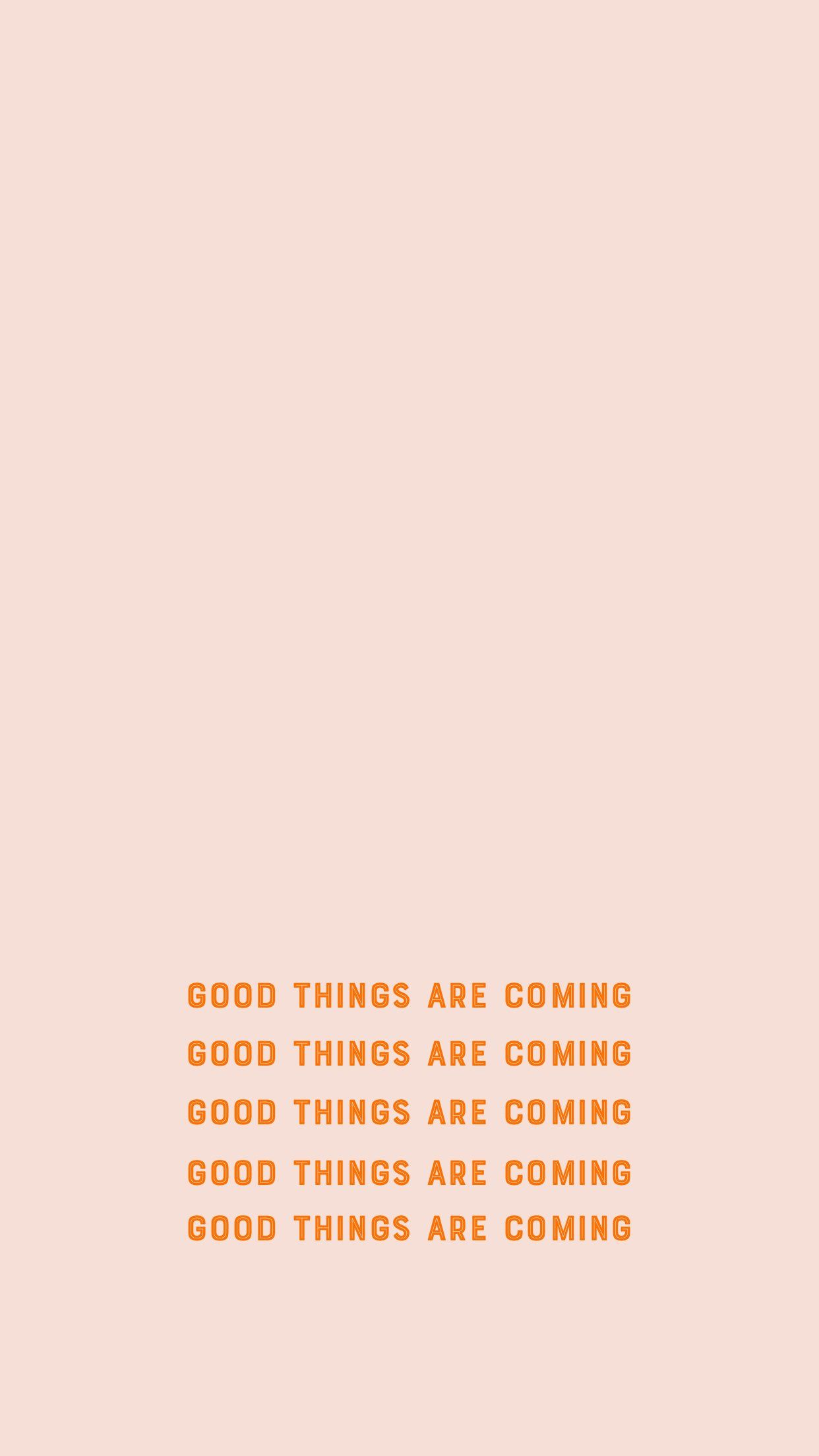 An orange and pink phone background with the words 