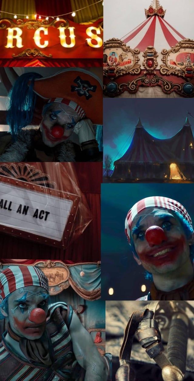 A collage of clowns and circus tents - TikTok