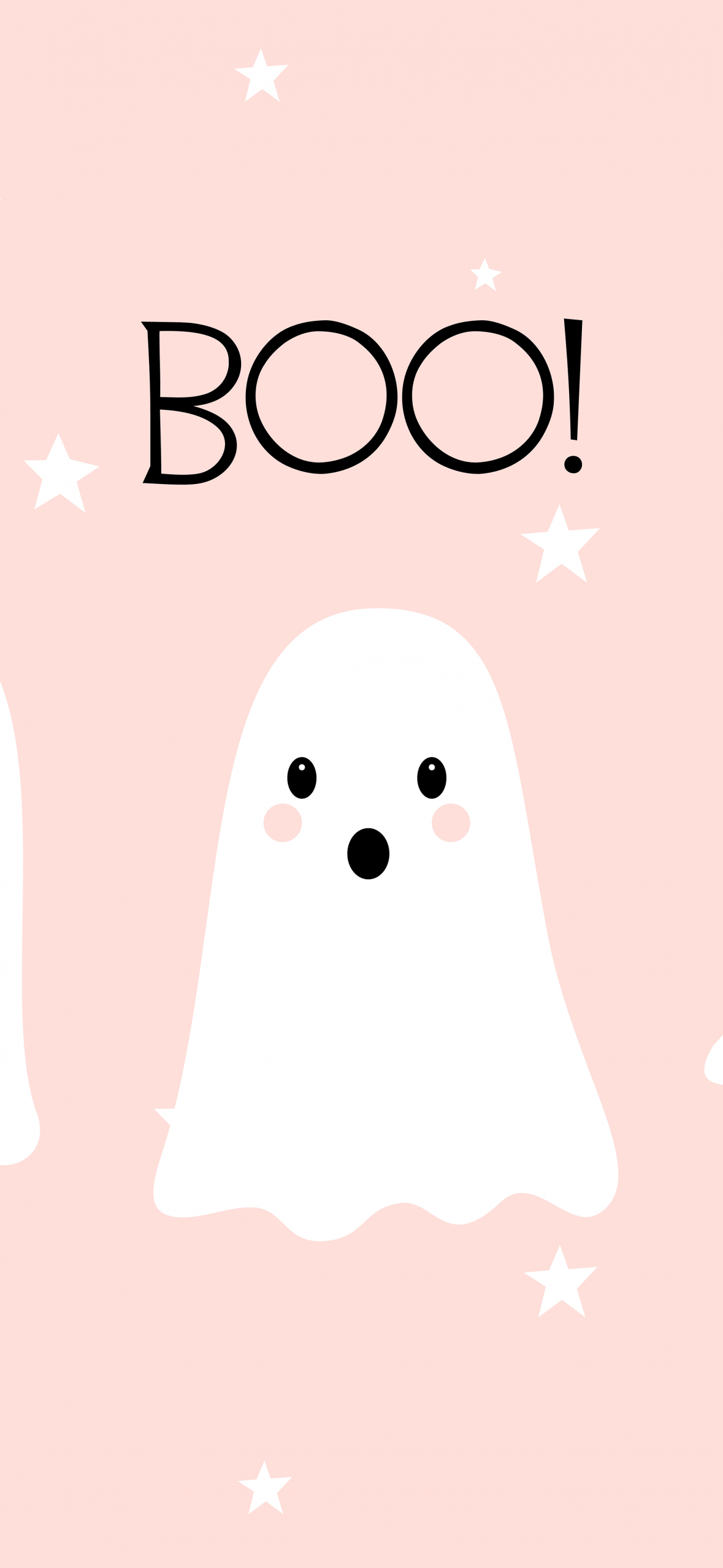 Cute Halloween Wallpaper 4K, Kawaii cartoon, Cute ghost