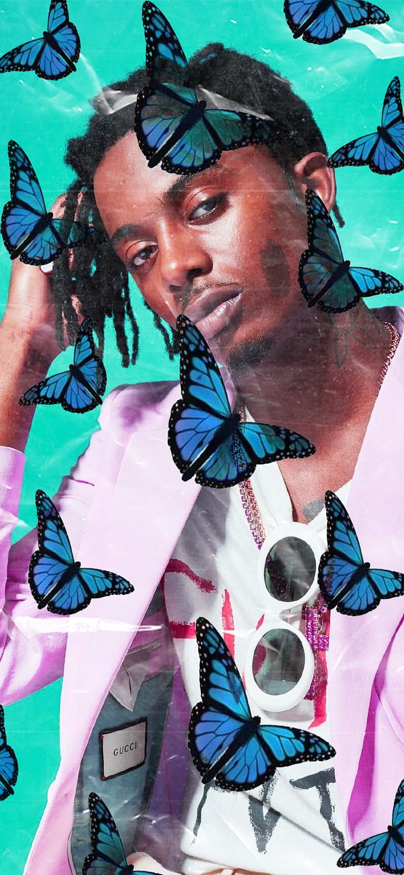 Blue Carti, blue butterfly, playboi carti, HD phone wallpaper