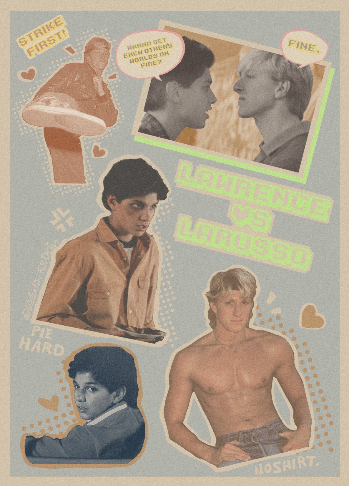 I made a fake vintage #Lawrusso sticker sheet because why not : D #thekaratekid #cobrakai #cobrakaifanart #daniellarusso #johnnylawrence #ralphmacchio #williamzabka snostalgia #tkkedit #myedit