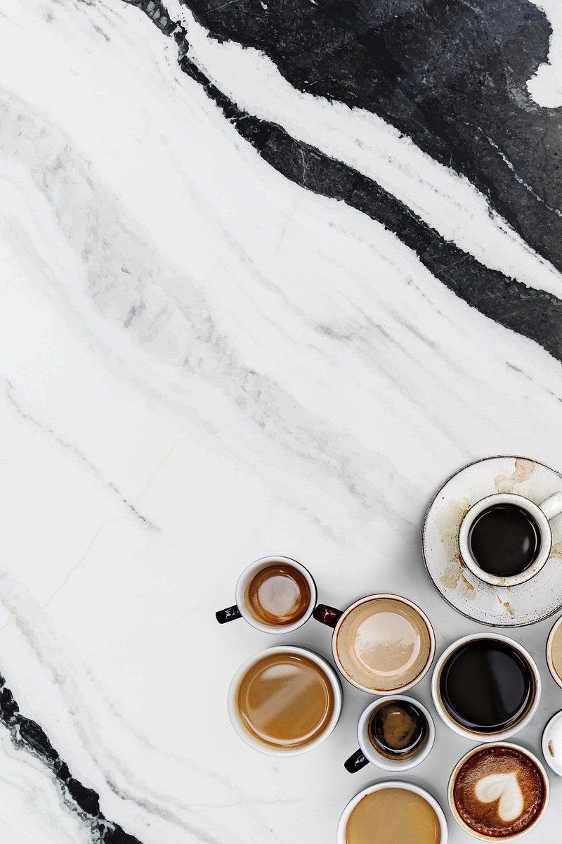 Flat Lay Coffee Marble Image Wallpaper