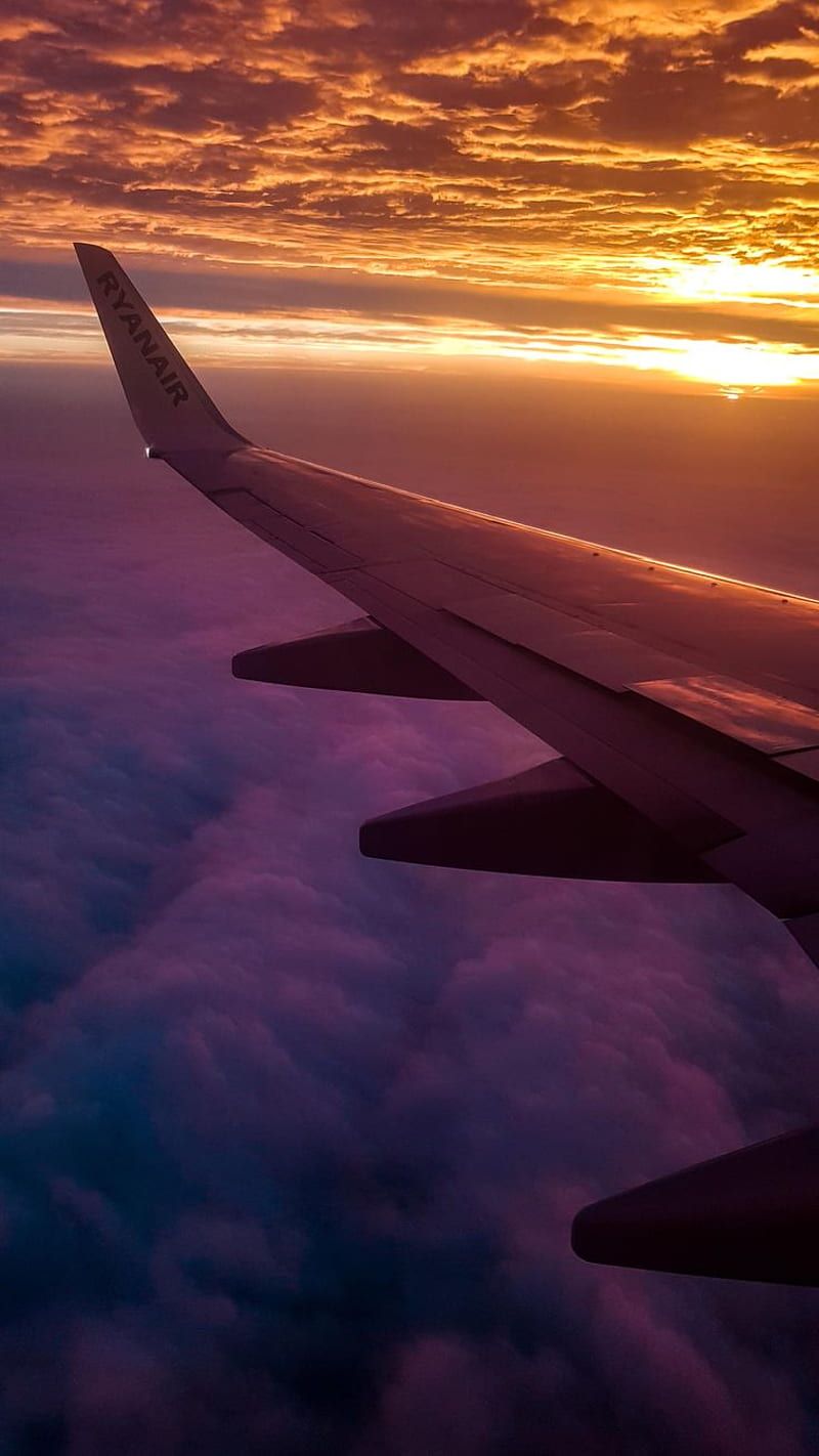 Airplane, Sky aesthetic, Landscape, HD