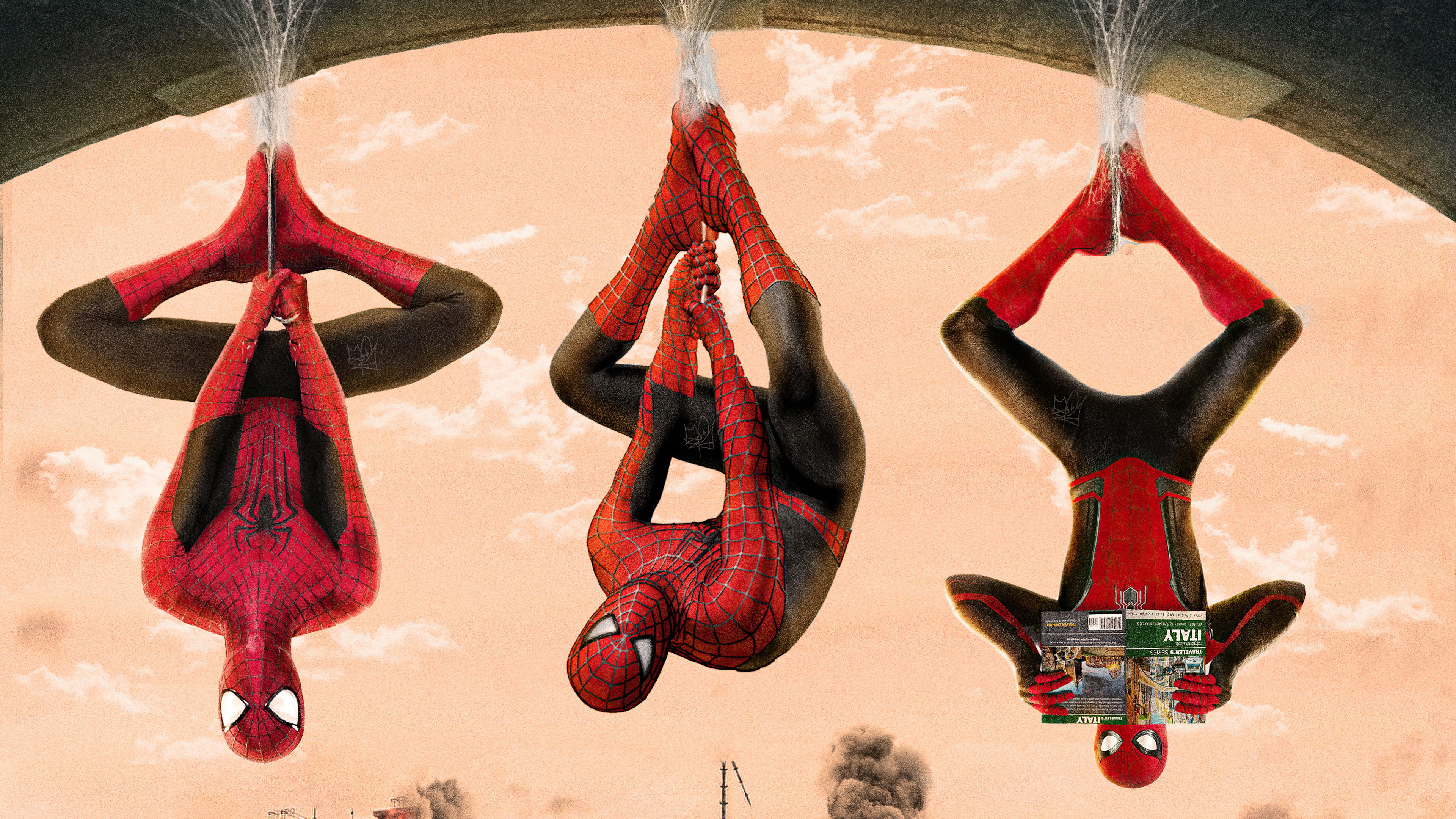 Spider Verse Tobey Maguire Tom Holland Andrew Garfield 4K , HD 4k Wallpaper, Image, Background, Photos and Picture