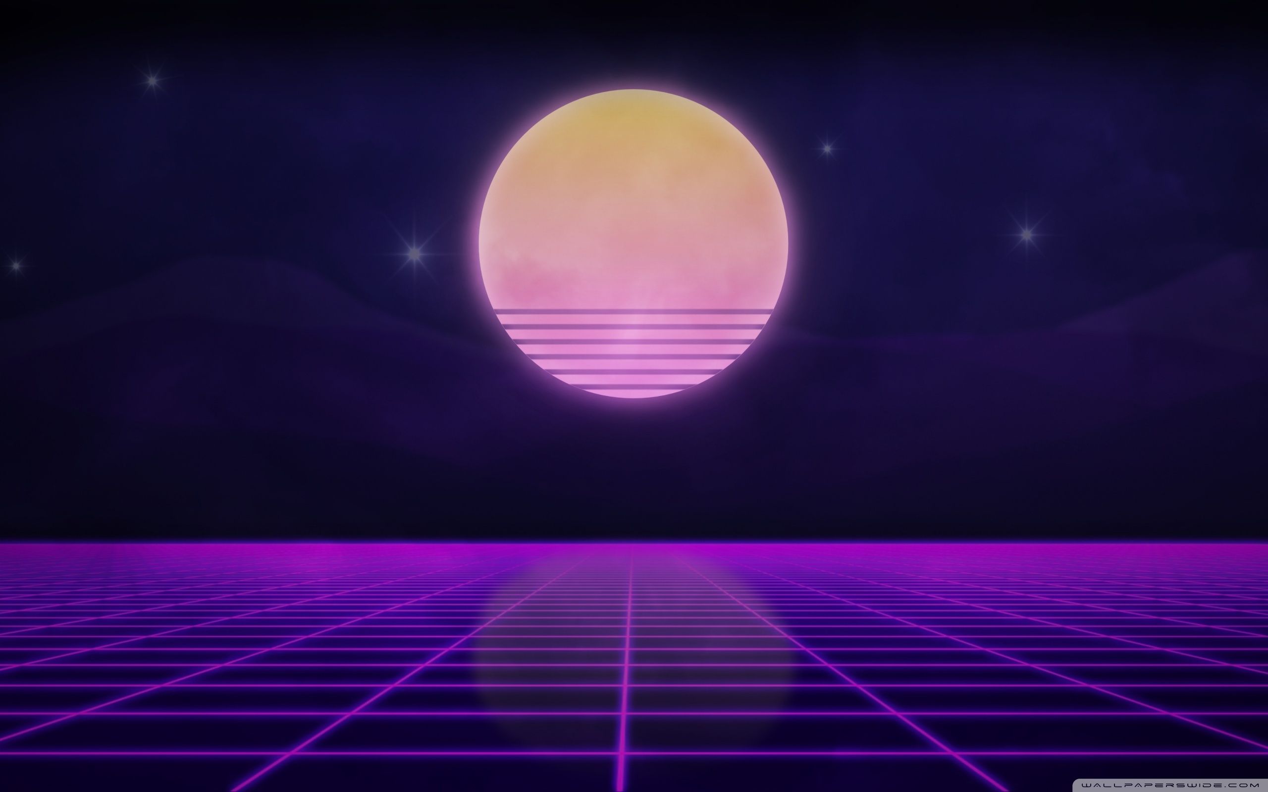 Synthwave sunset in the 80s - Sunset, 2560x1600