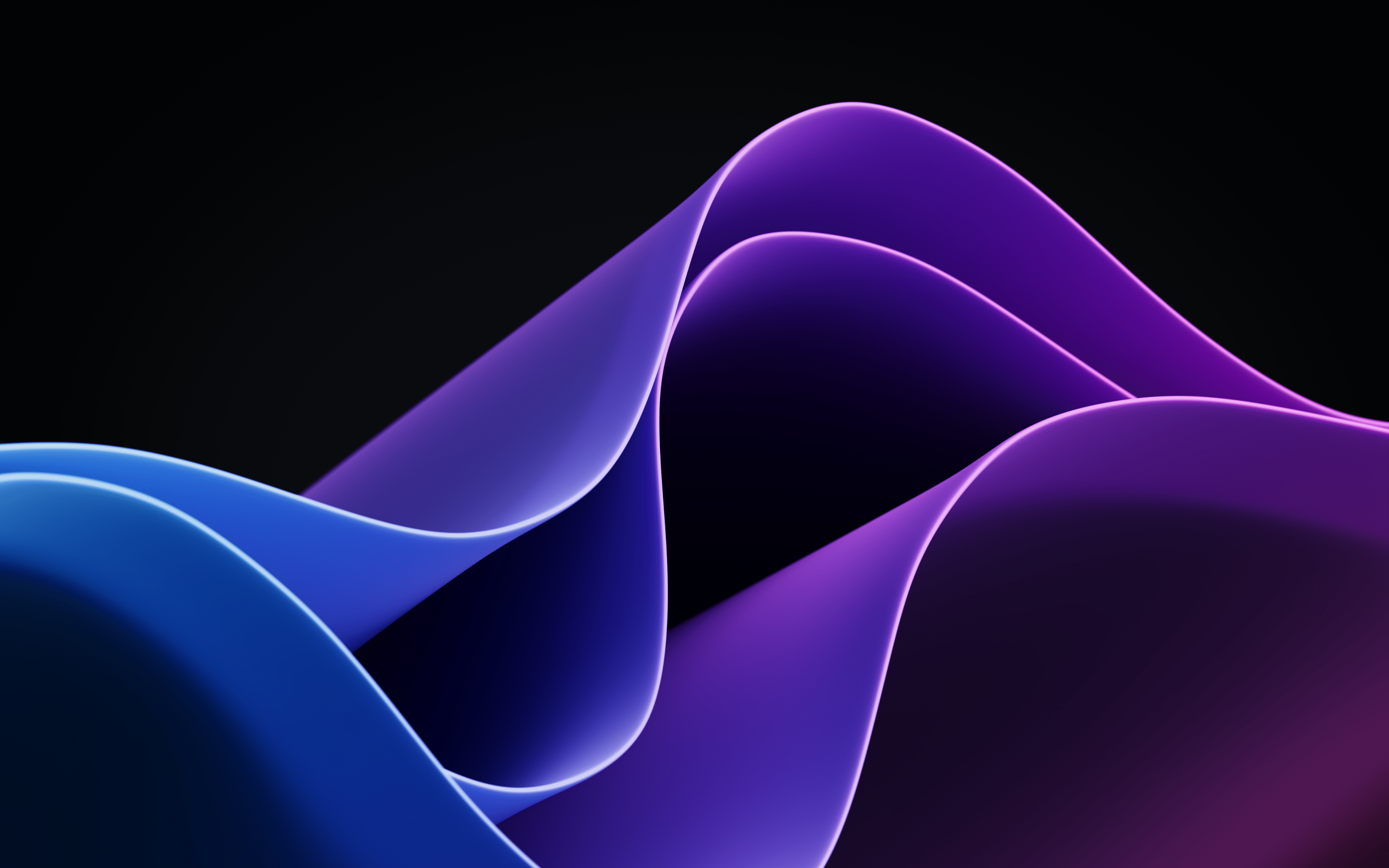 A wave of blue and purple light against a black background - Windows 10