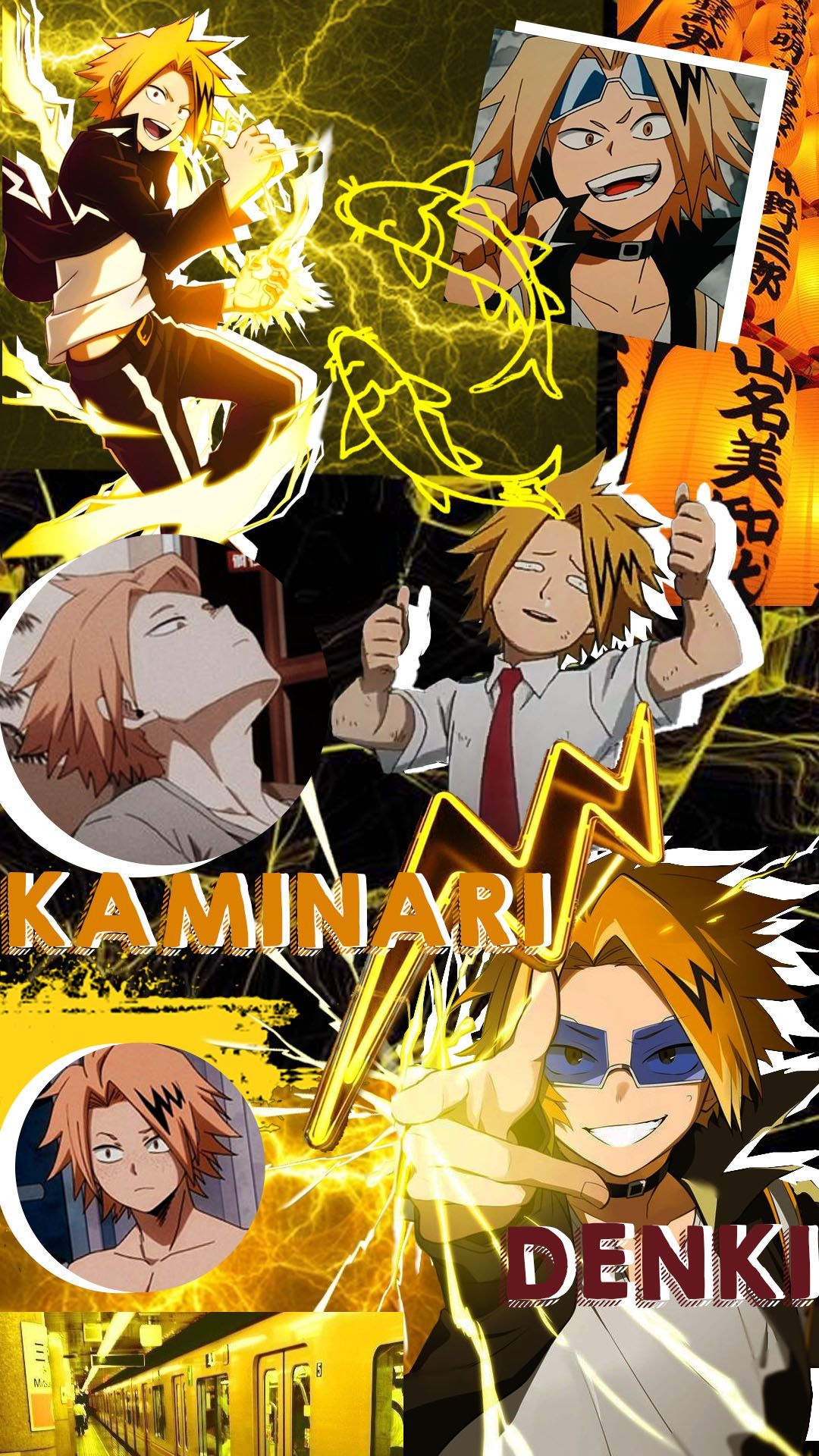 My Hero Academia wallpaper for phone with high-resolution 1080x1920 pixel. You can use this wallpaper for your iPhone 5, 6, 7, 8, X, XS, XR backgrounds, Mobile Screensaver, or iPad Lock Screen - Denki Kaminari