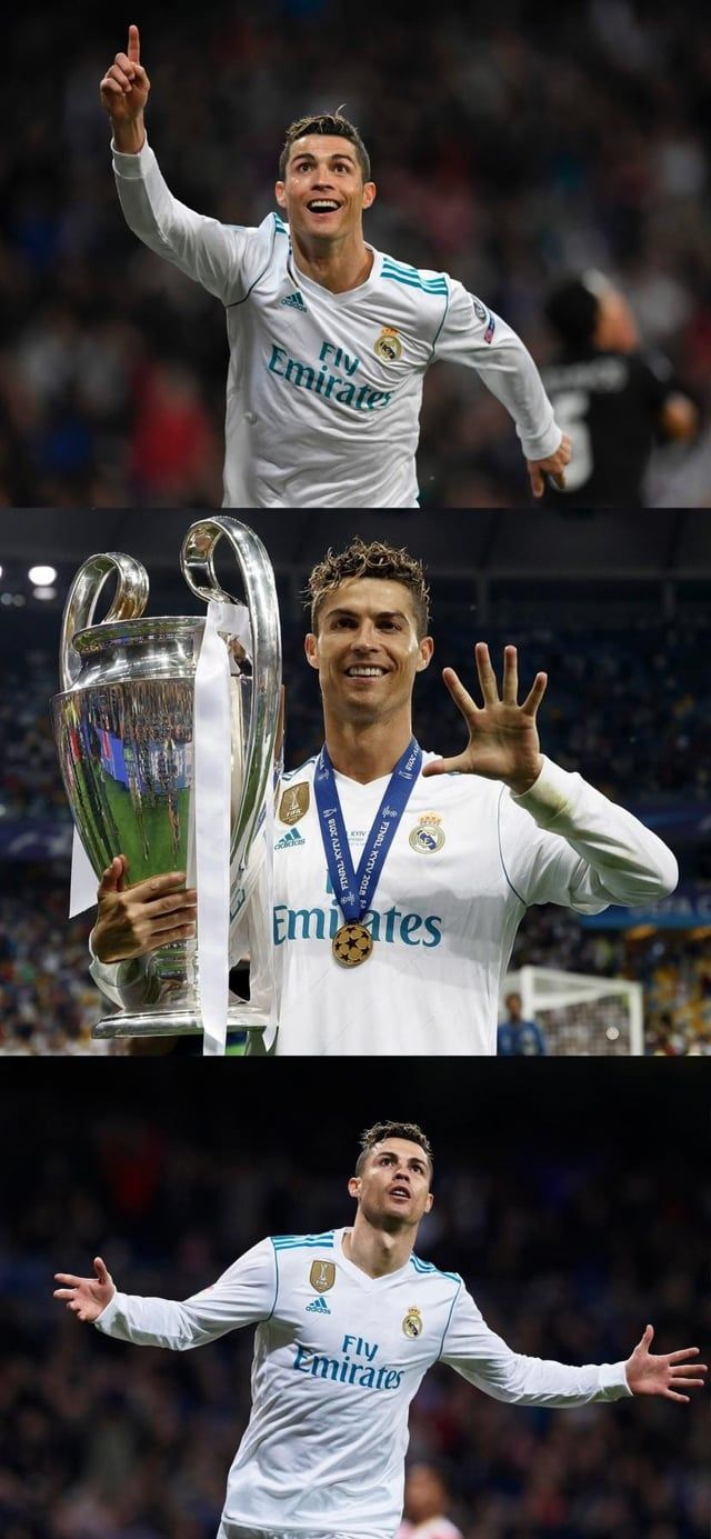 Cristiano Ronaldo celebrates his 4th Champions League title with Real Madrid. - Cristiano Ronaldo