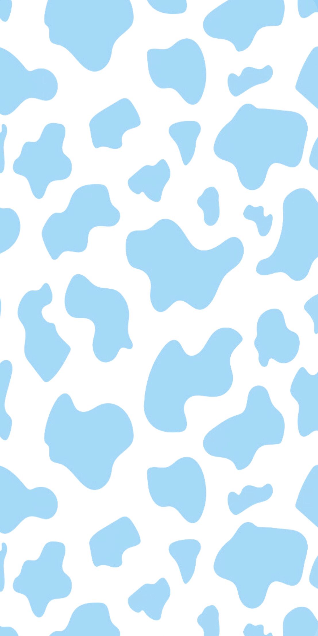 Blue cow print phone wallpaper - Cow