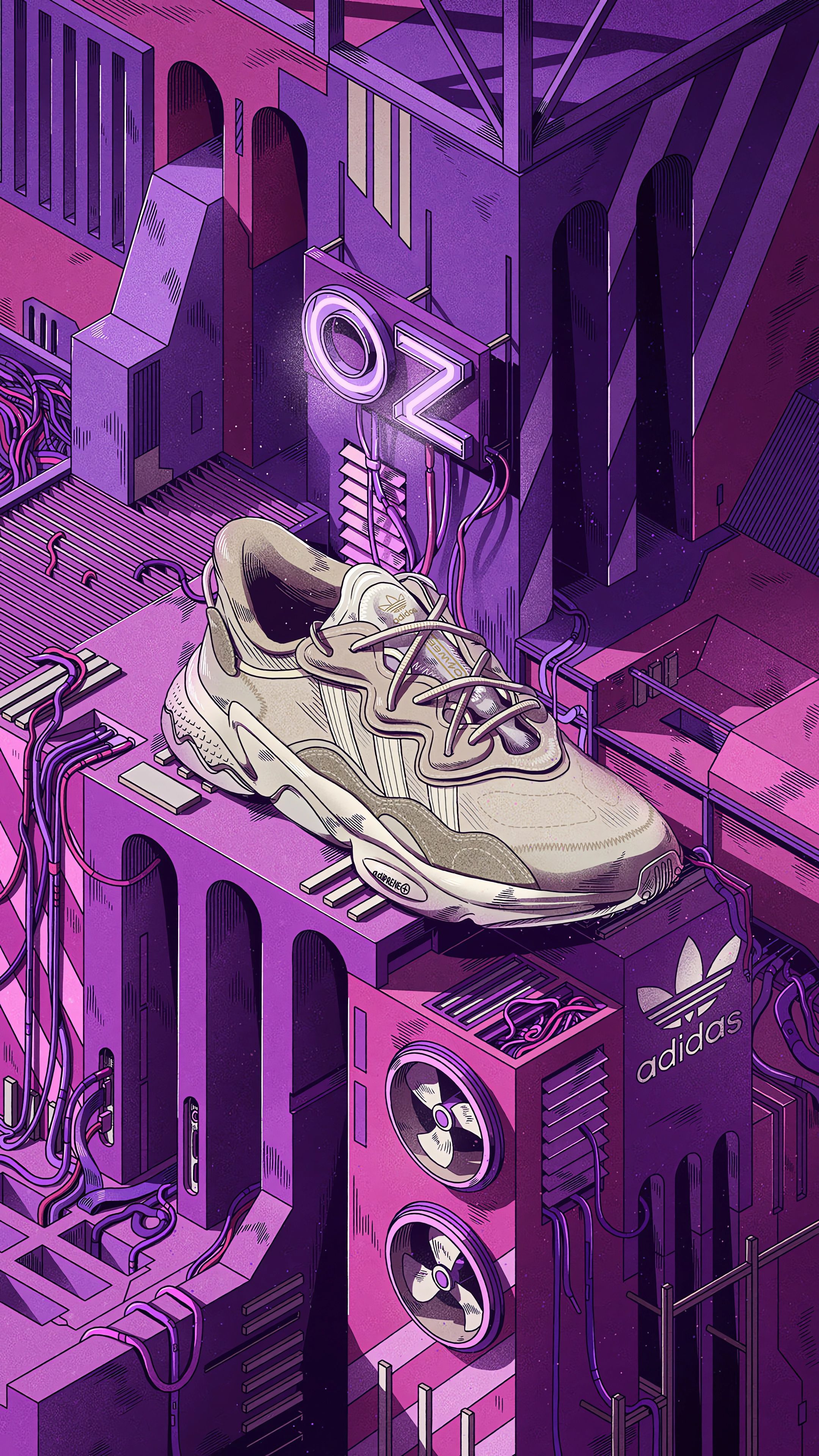 Adidas OZWEEGO illustration for the product launch - Adidas