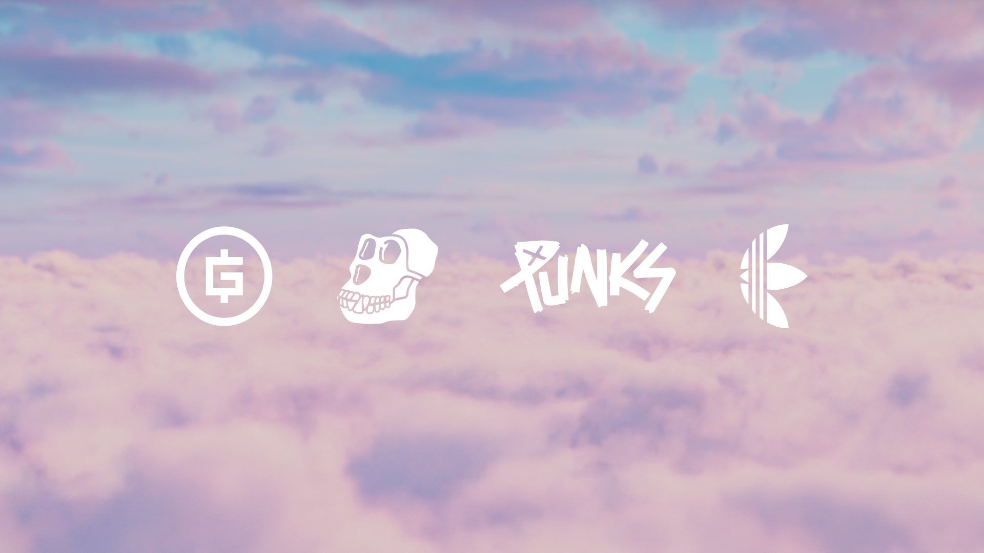 Above the clouds, a photo of the F5 logo, a skull, the Funks logo, and the Adidas logo. - Adidas