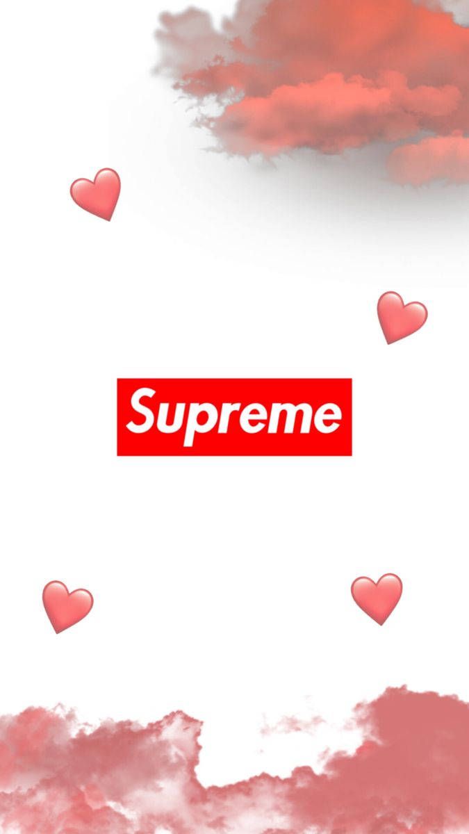 Red aesthetic supreme wallpaper for phone and desktop. - Supreme