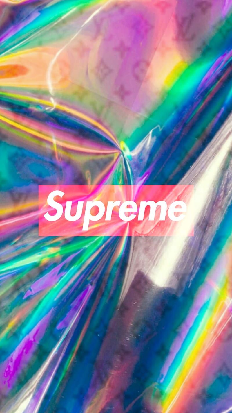 Supreme holographic wallpaper I made for my phone - Supreme