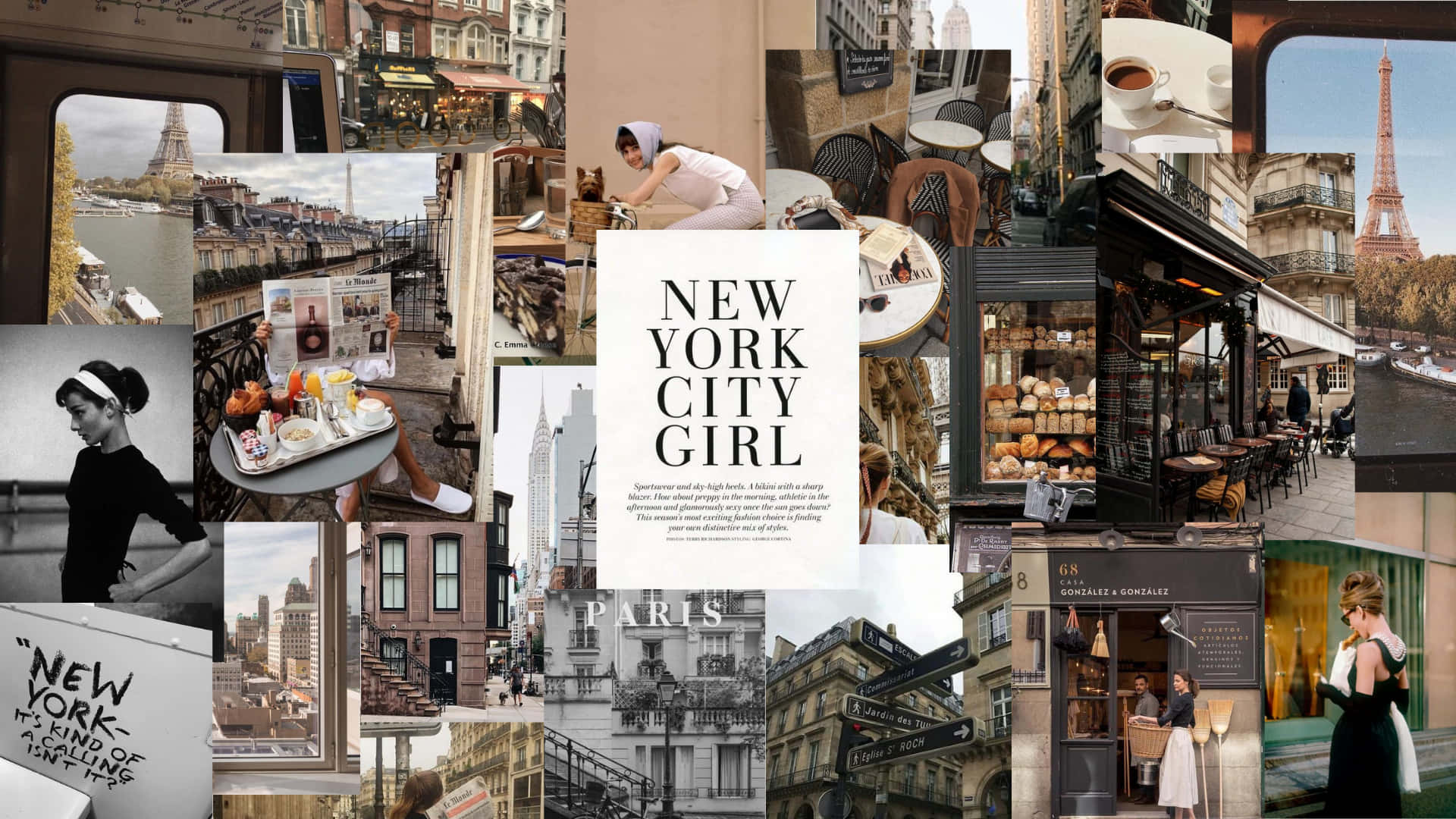 A collage of images representing the different characteristics of a New York City girl. - New York