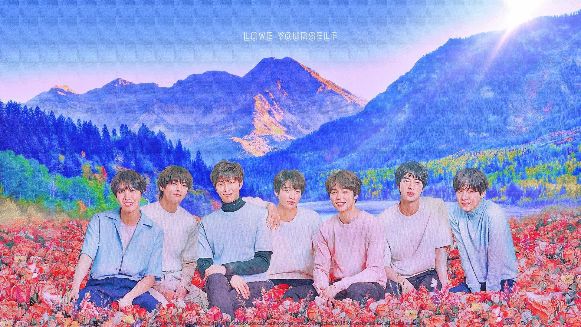 BTS wallpaper with the title 'Love Yourself' - BTS