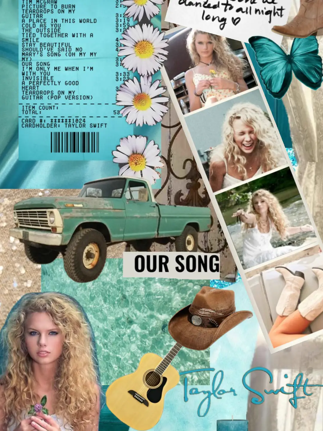 A collage of Taylor Swift and a collage of a truck. - Taylor Swift