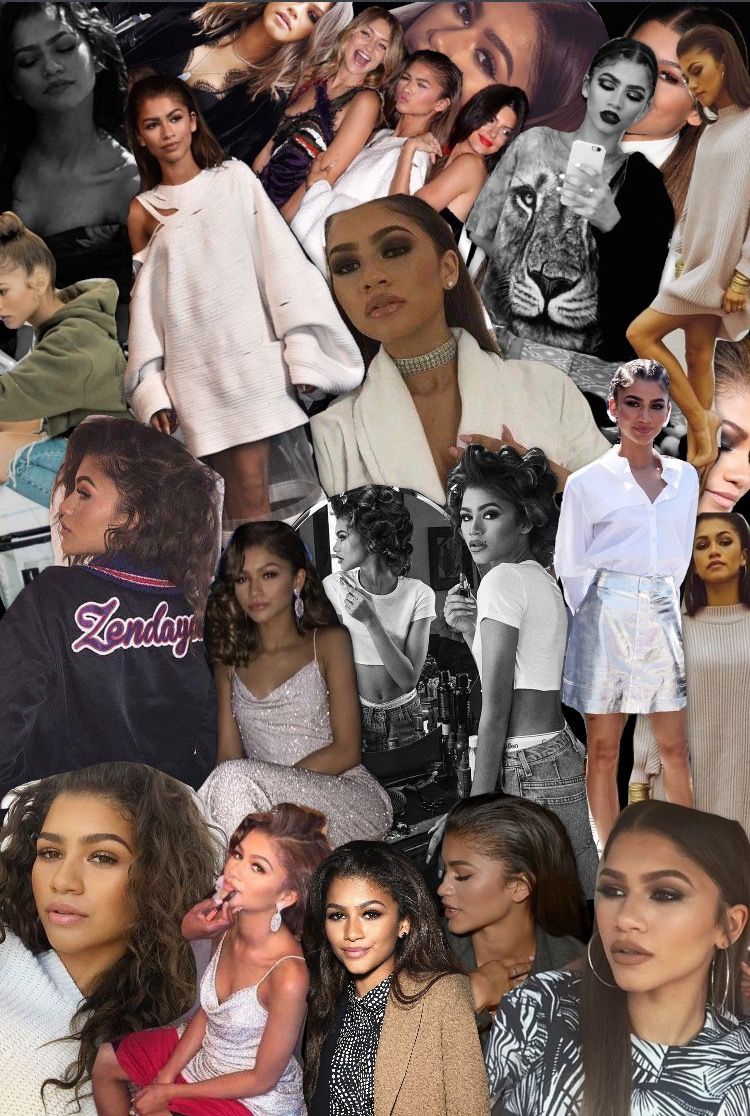 Collage of Zendaya's different looks and outfits. - Zendaya