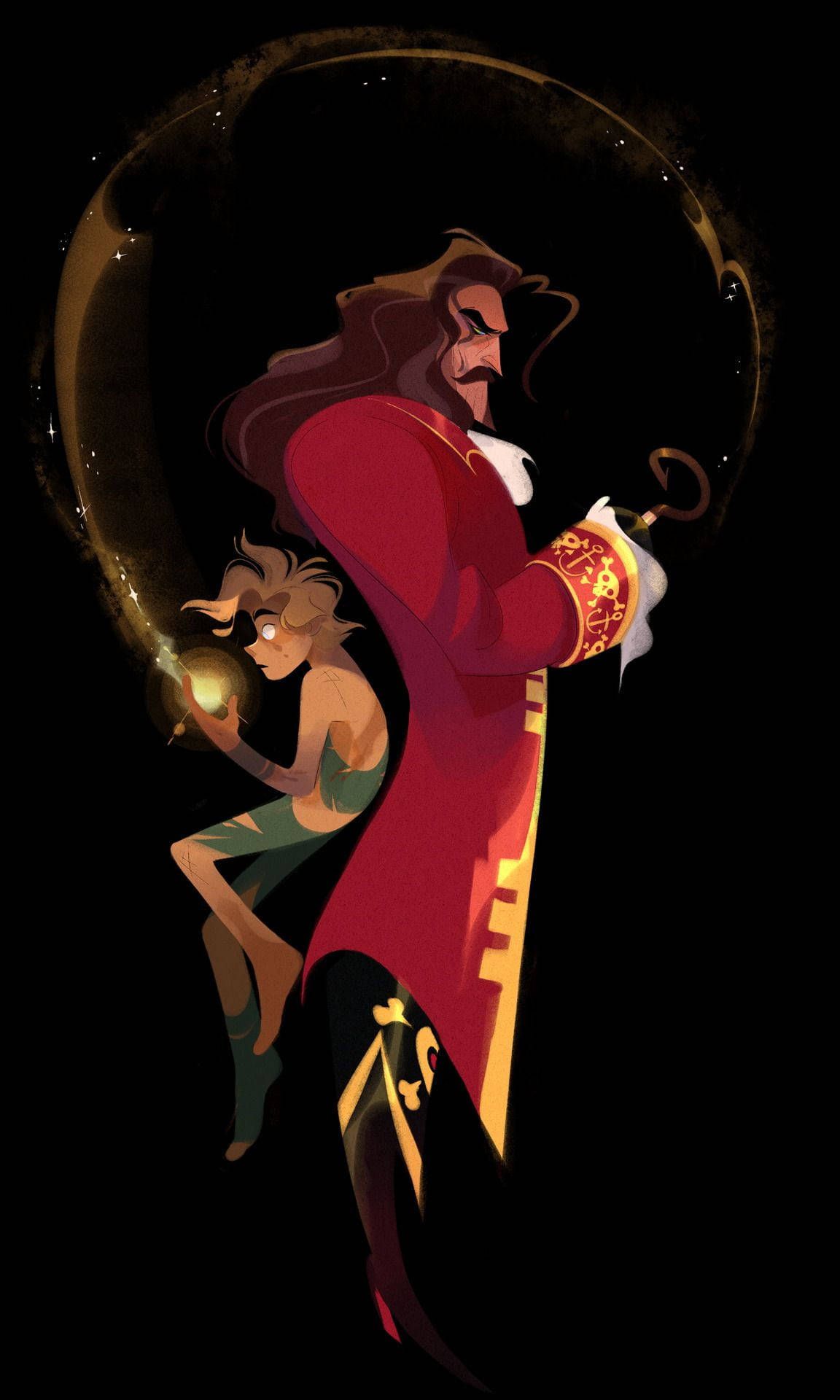 Download free Peter Pan Captain Hook Illustration Wallpaper