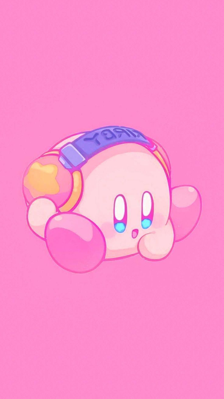 Kirby on a pink background - Kirby