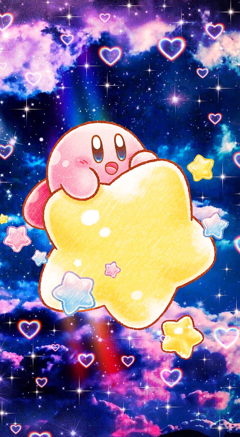 Kirby, 2ds, 3Ds, game, switchgame, retro, cutekirby, galaxy, cute, ds, HD phone wallpaper