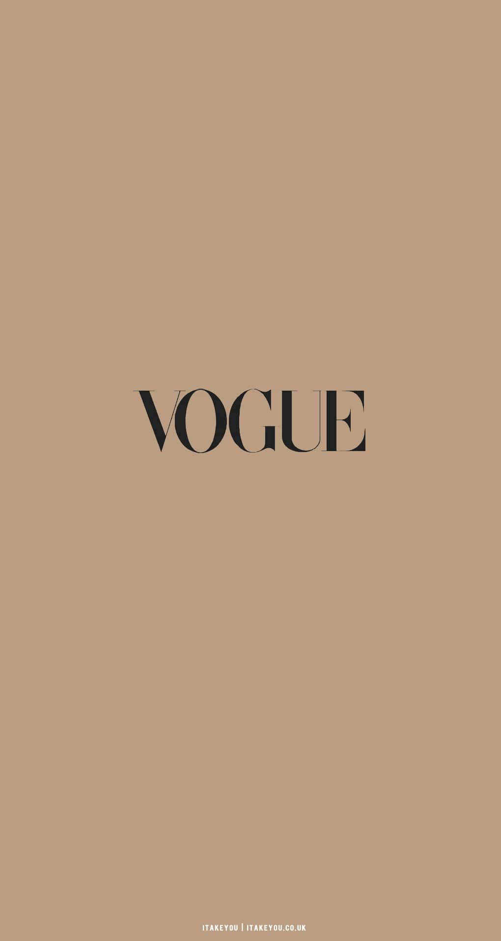 Vogue magazine cover with the word 'vouge' on it - Light brown, brown
