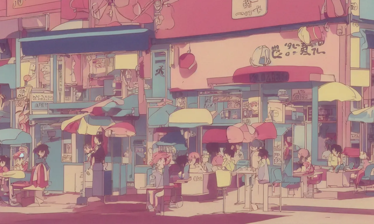 A cute aesthetic still frame from an 80's or 90's