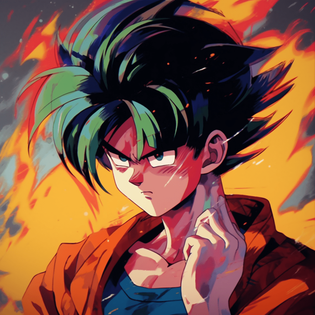 Goku with his hair standing up - 90s anime