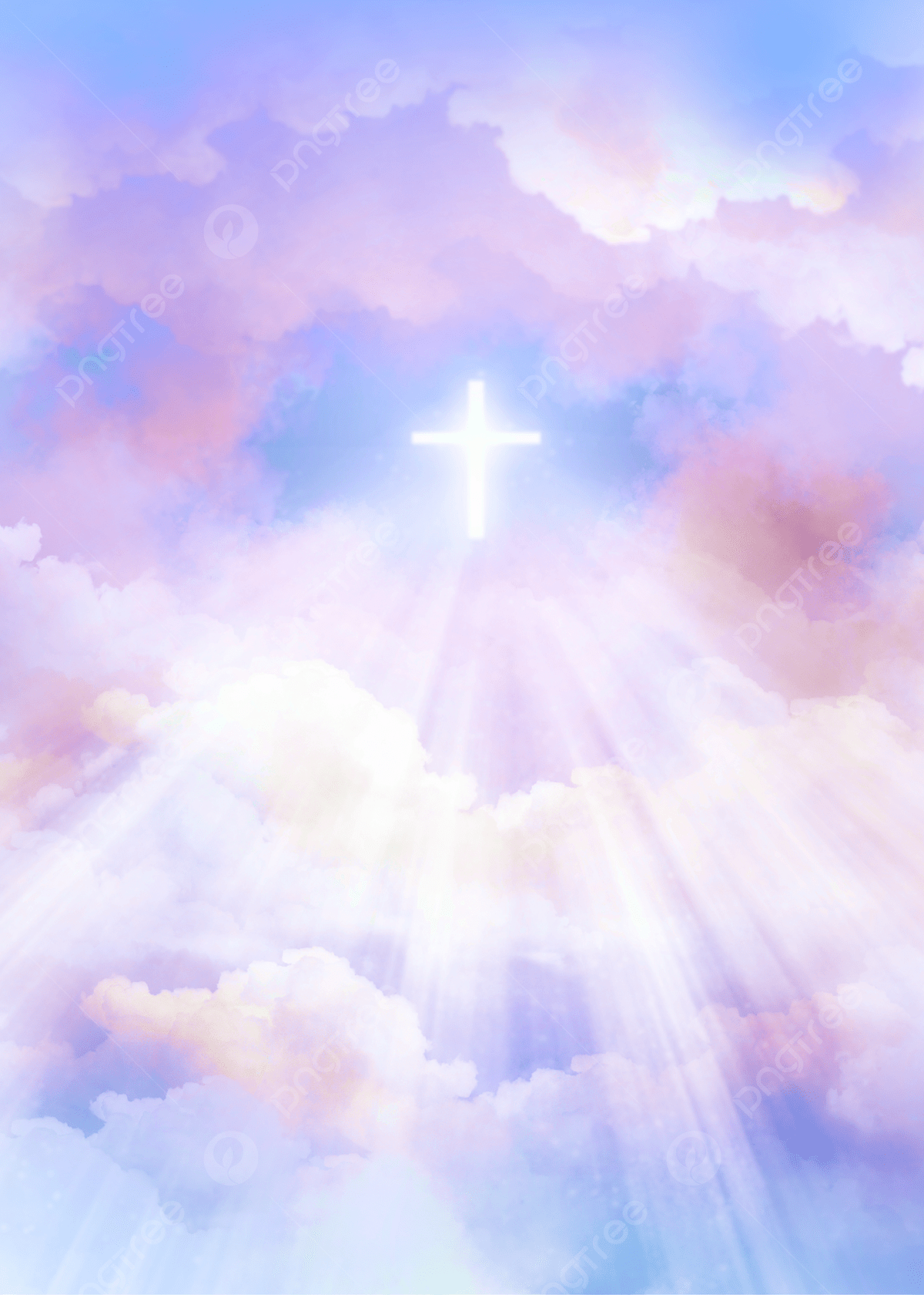Cross In The Colorful Clouds On Heaven Background Wallpaper Image For Free Download