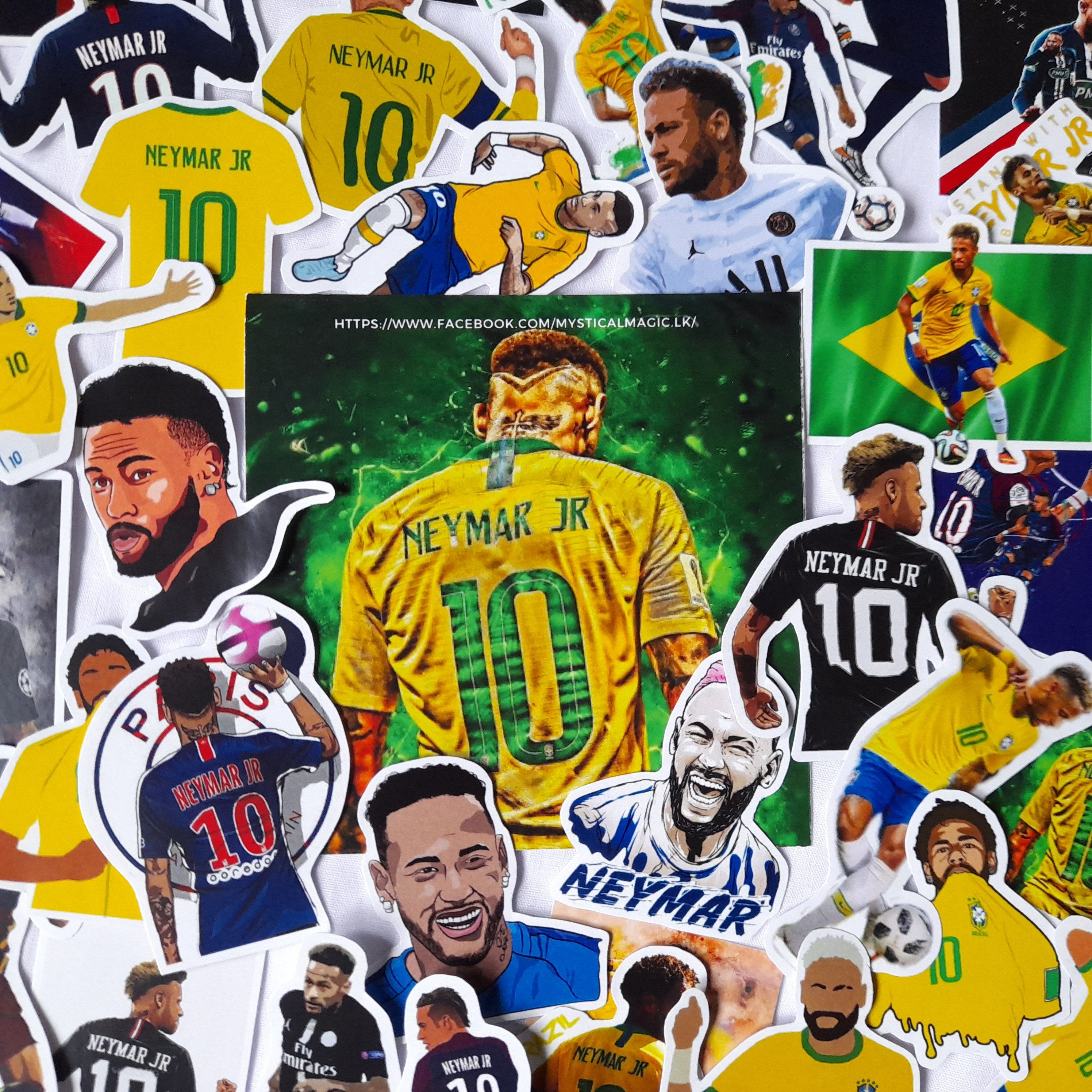 50pcs Neymar Jr La Liga Brazil Champions League Decal Football Star Sticker Pack for Skateboard Laptop Guitar Birthday Gift Deco to His Fans