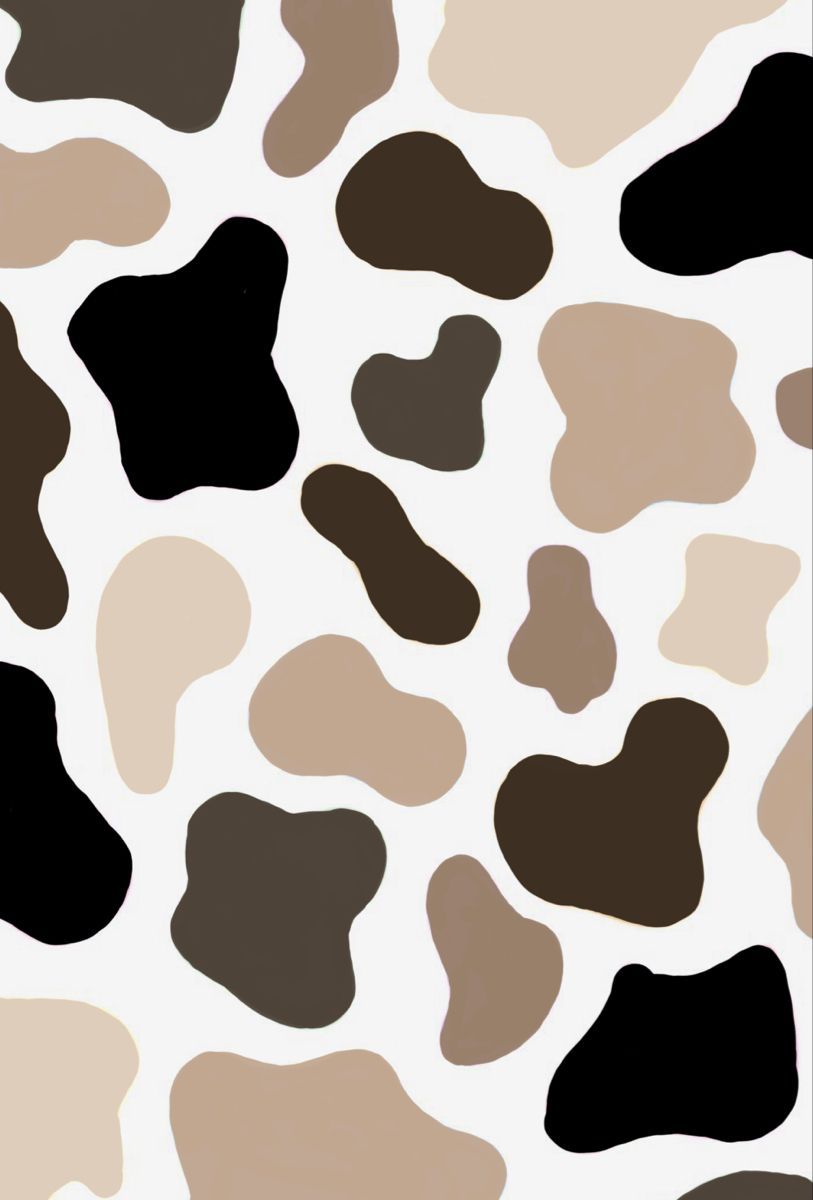 A brown and black cow pattern on white - Cow
