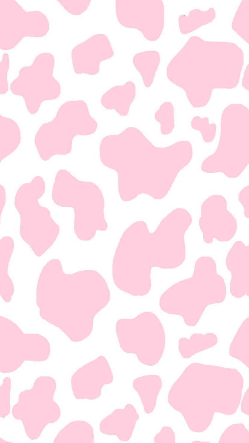 A pink cow pattern on white background - Cow