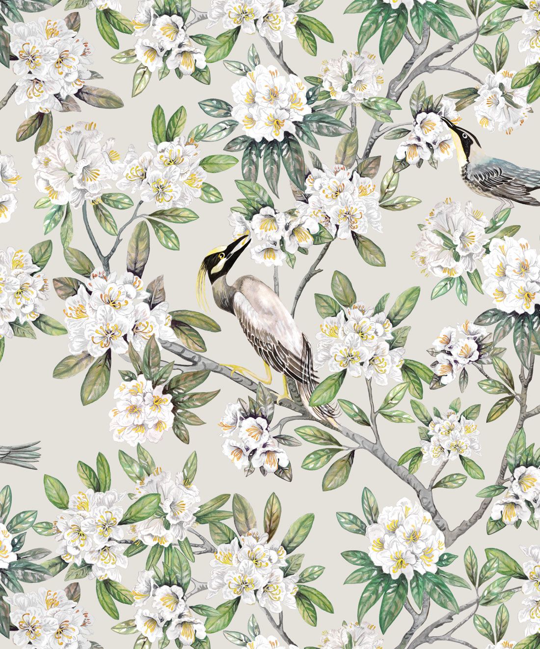 A wallpaper design featuring birds and flowers - Victorian