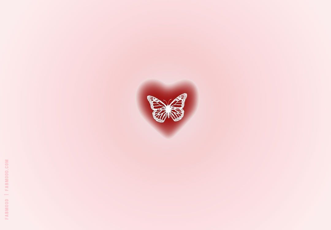 Butterfly Red Aura Glowing Heart