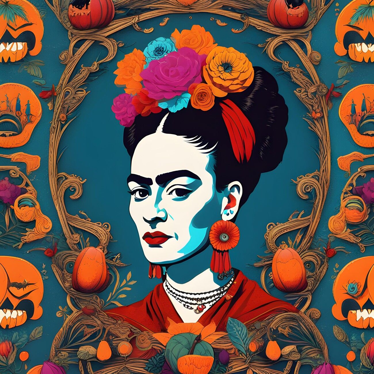 Frida Kahlo Art Print Halloween Wall