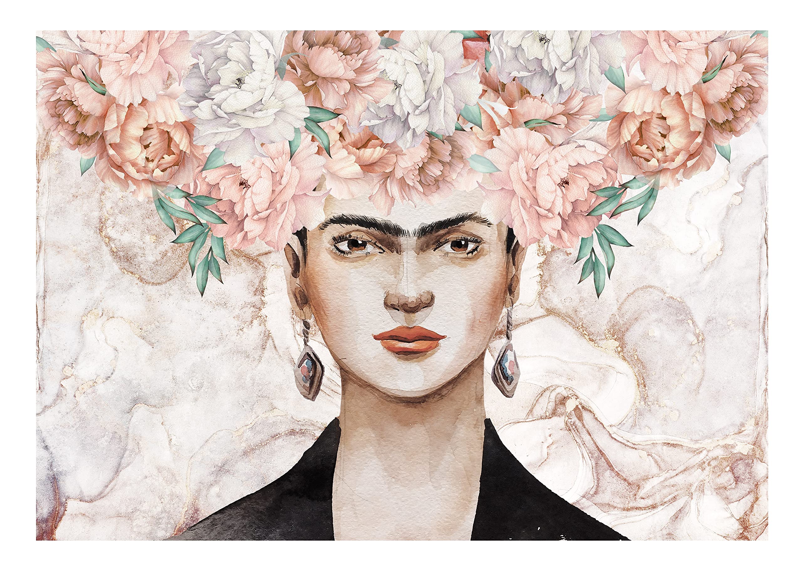 Photo Wallpaper Frida Kahlo Pink Peony. Do not mention downloads or free downloads - Frida Kahlo
