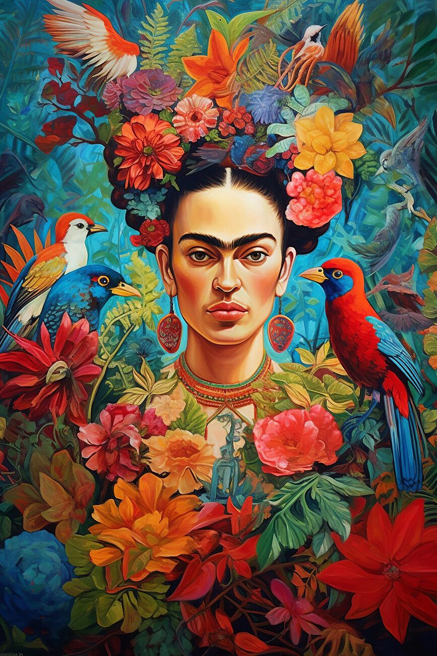 This Frida Kahlo tropical Wall Mural is a perfect way to add a splash of color to your home. Buy it now! - Frida Kahlo