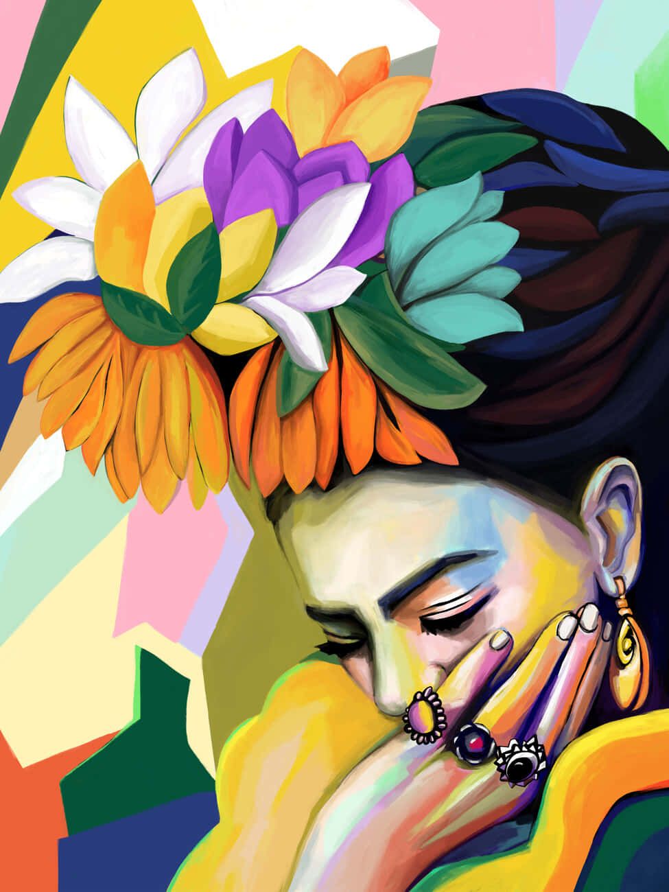 Mexican Woman Artwork Wallpaper