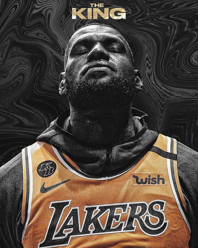 A poster of Lebron James with the Lakers jersey on - Lebron James