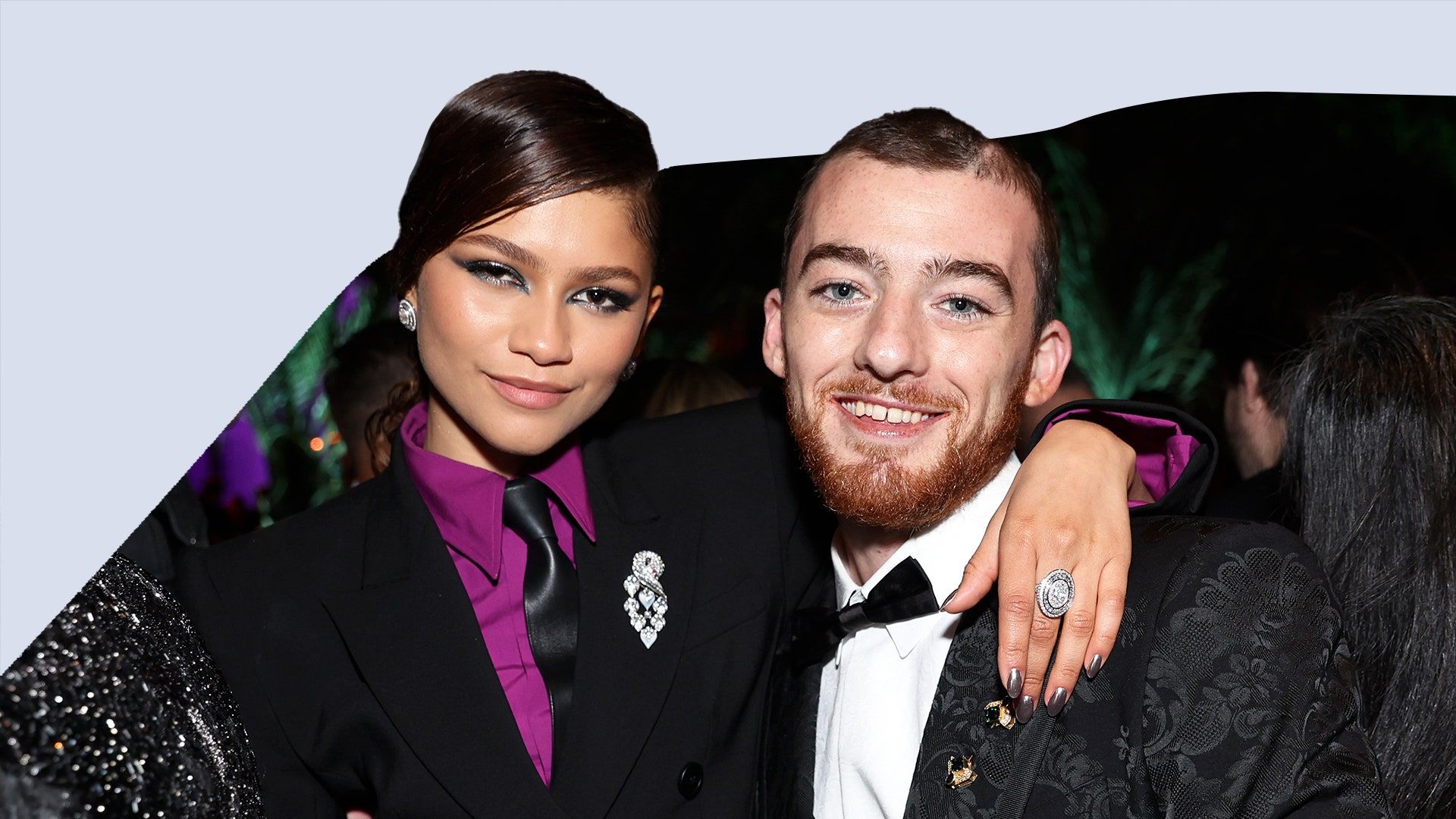 Zendaya and Mac Miller attend the 2017 InStyle and Warner Bros. Golden Globes after-party - Angus Cloud