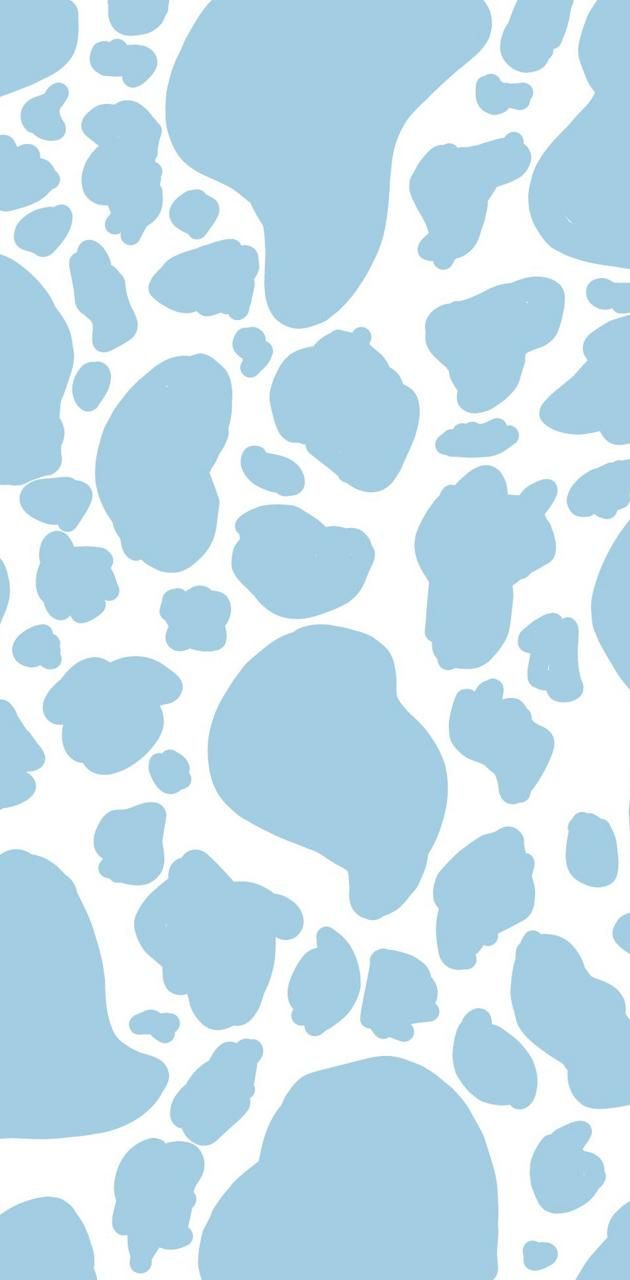 A blue and white pattern with rocks - Cow