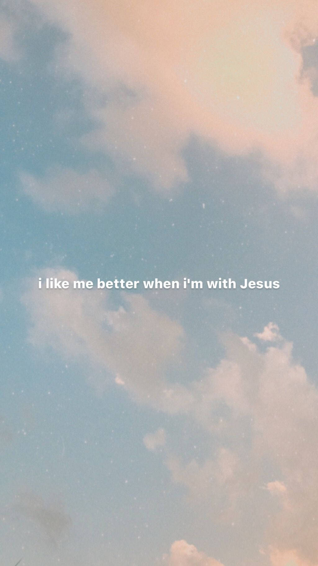 A sky with clouds and the words i like you better when im jesus - Christian, Jesus, christian iPhone