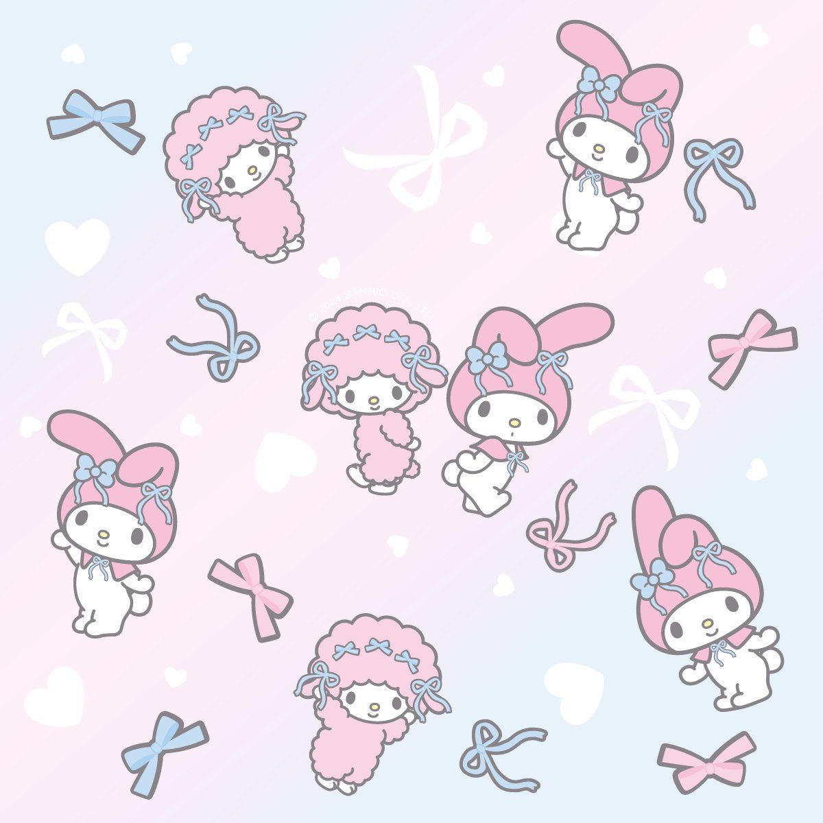 My Melody is a character from the Sanrio company. She is a pink and white rabbit who loves to eat cotton candy. She is very curious and loves to explore new things. - My Melody