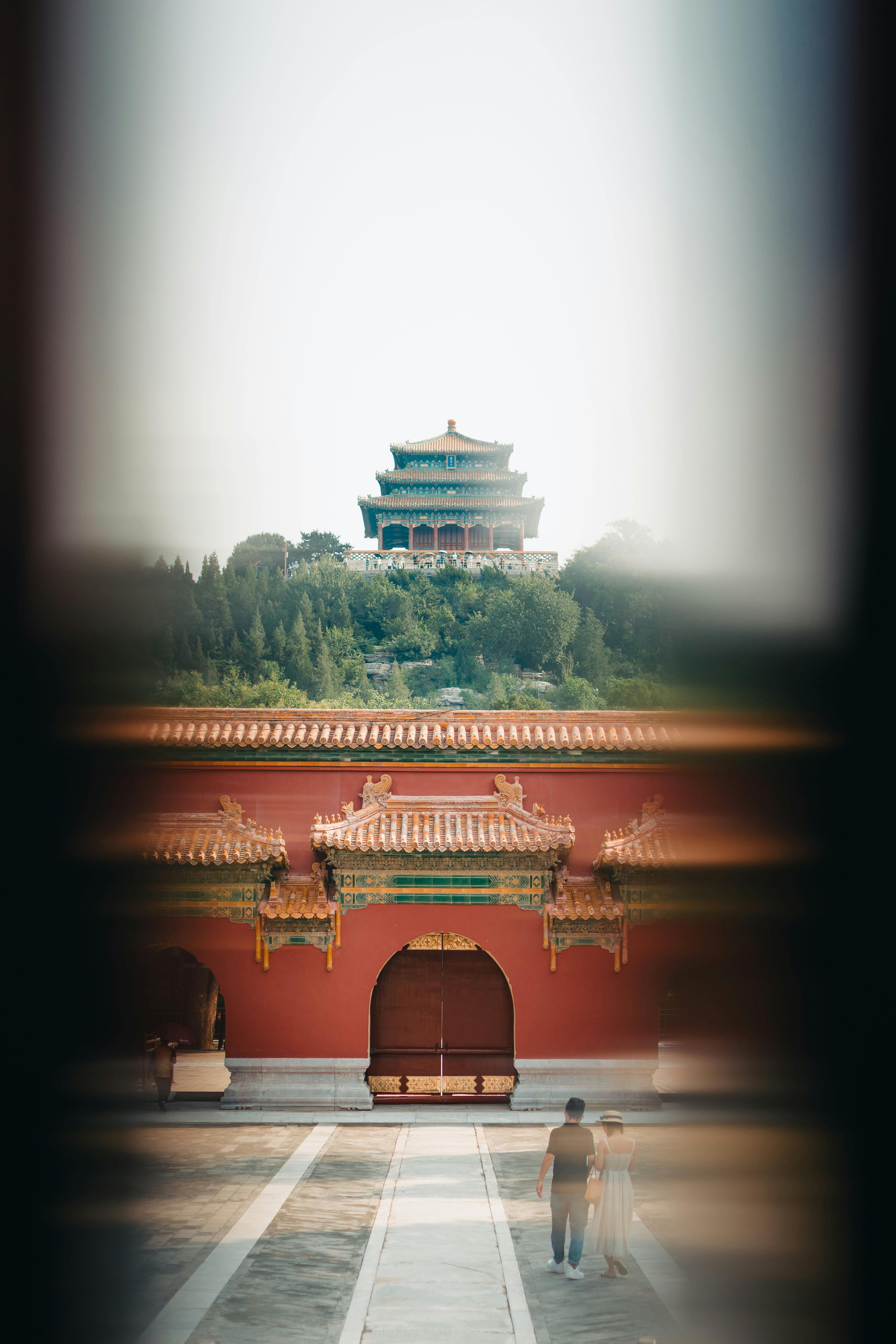 A couple is walking in the forbidden city - Chinese