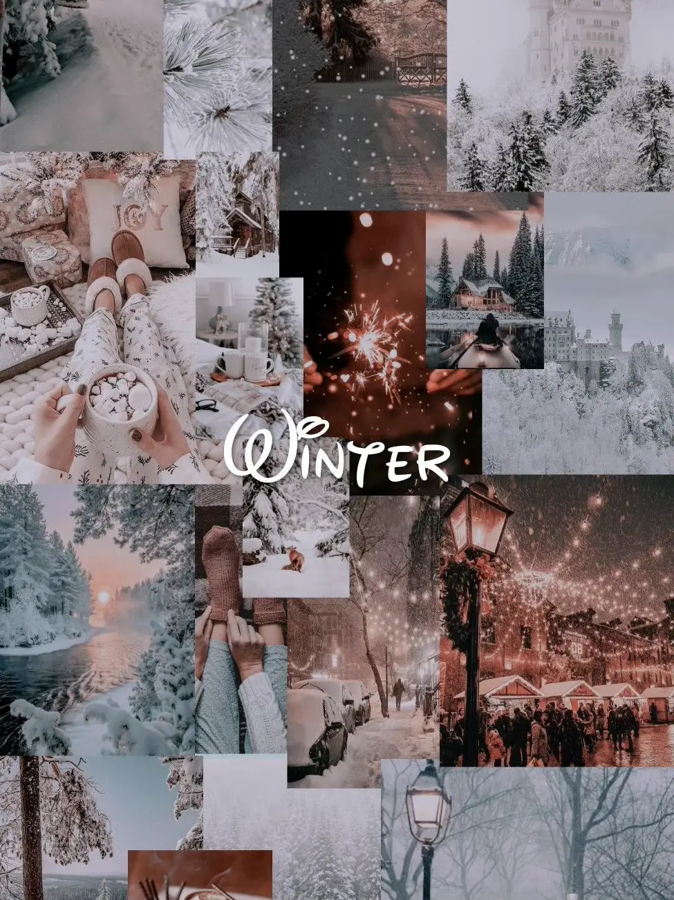 Aesthetic winter pictures with the word winter in the middle - Winter