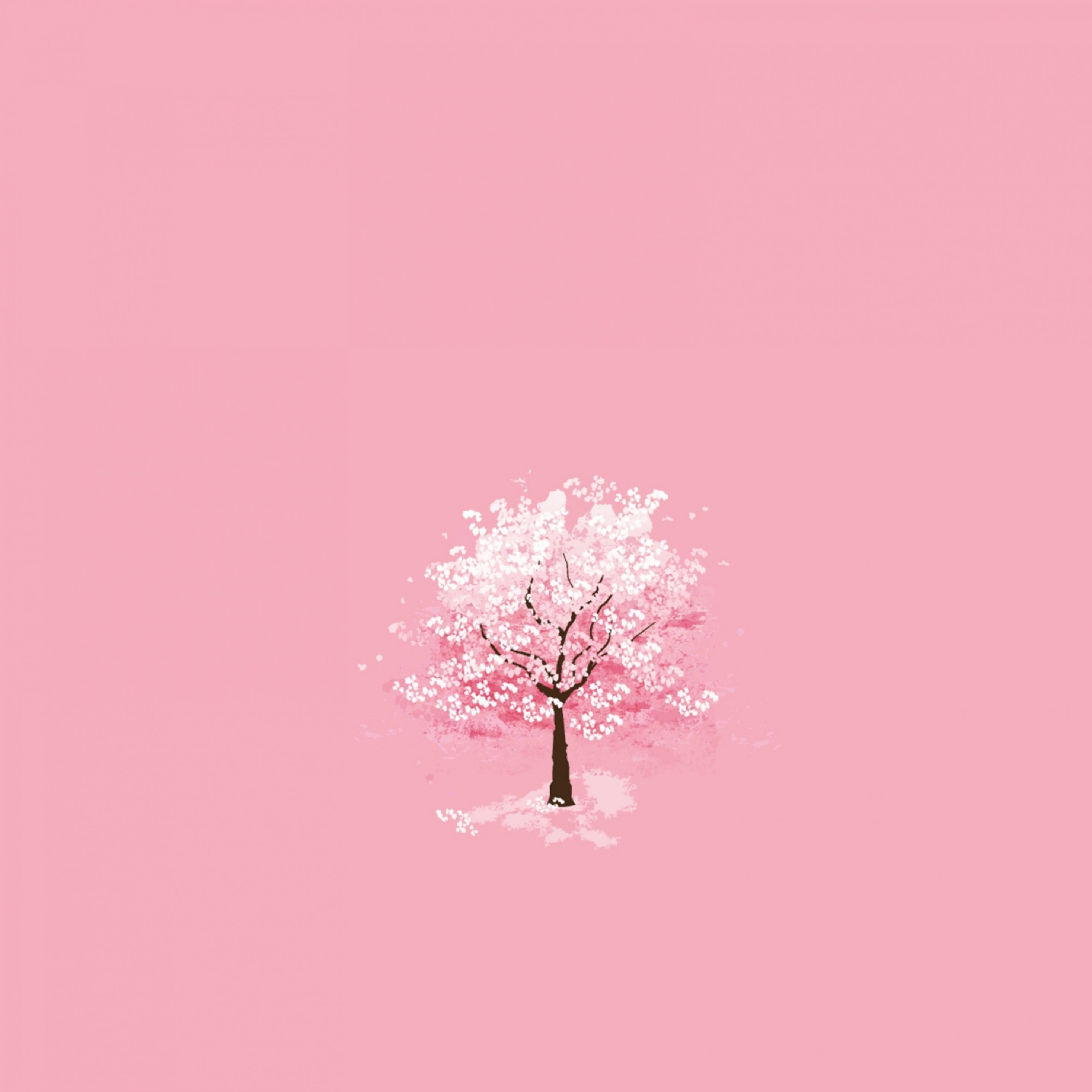 Winter Season Tree Pink Background iPad