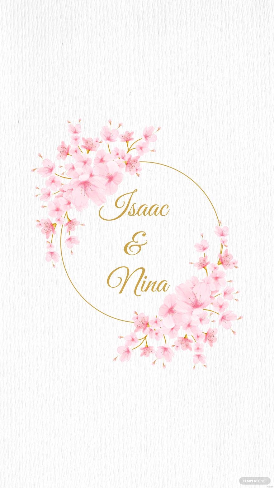 A pink flower design with the words tracy and nina - Wedding