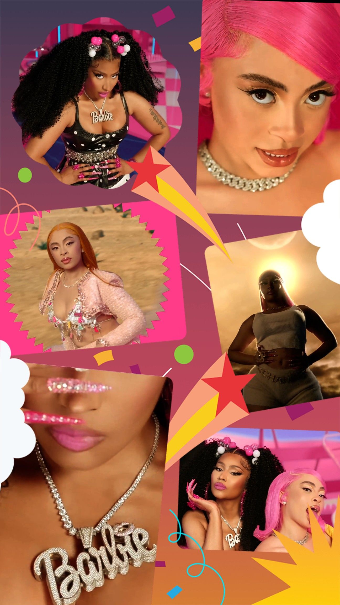 A collage of images featuring Nicky Minaj and Ice Spice. - Ice Spice