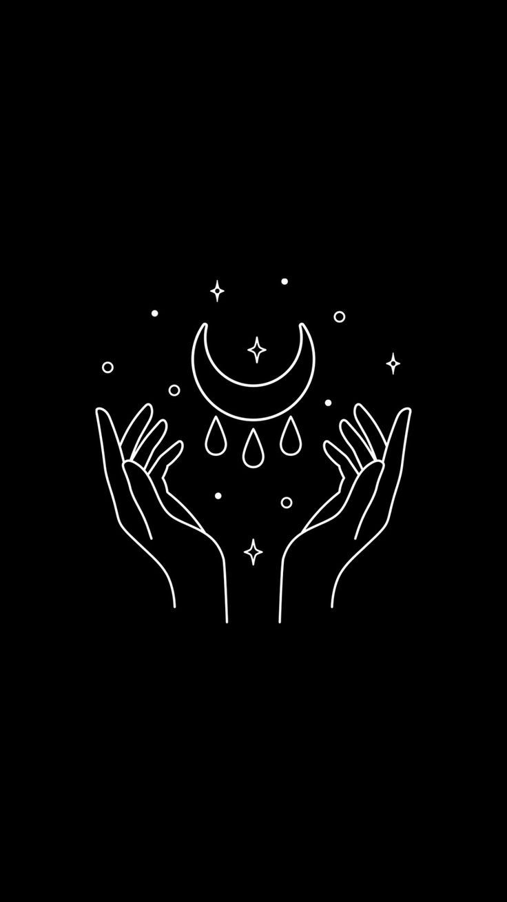 Hands holding a crescent moon - Magic