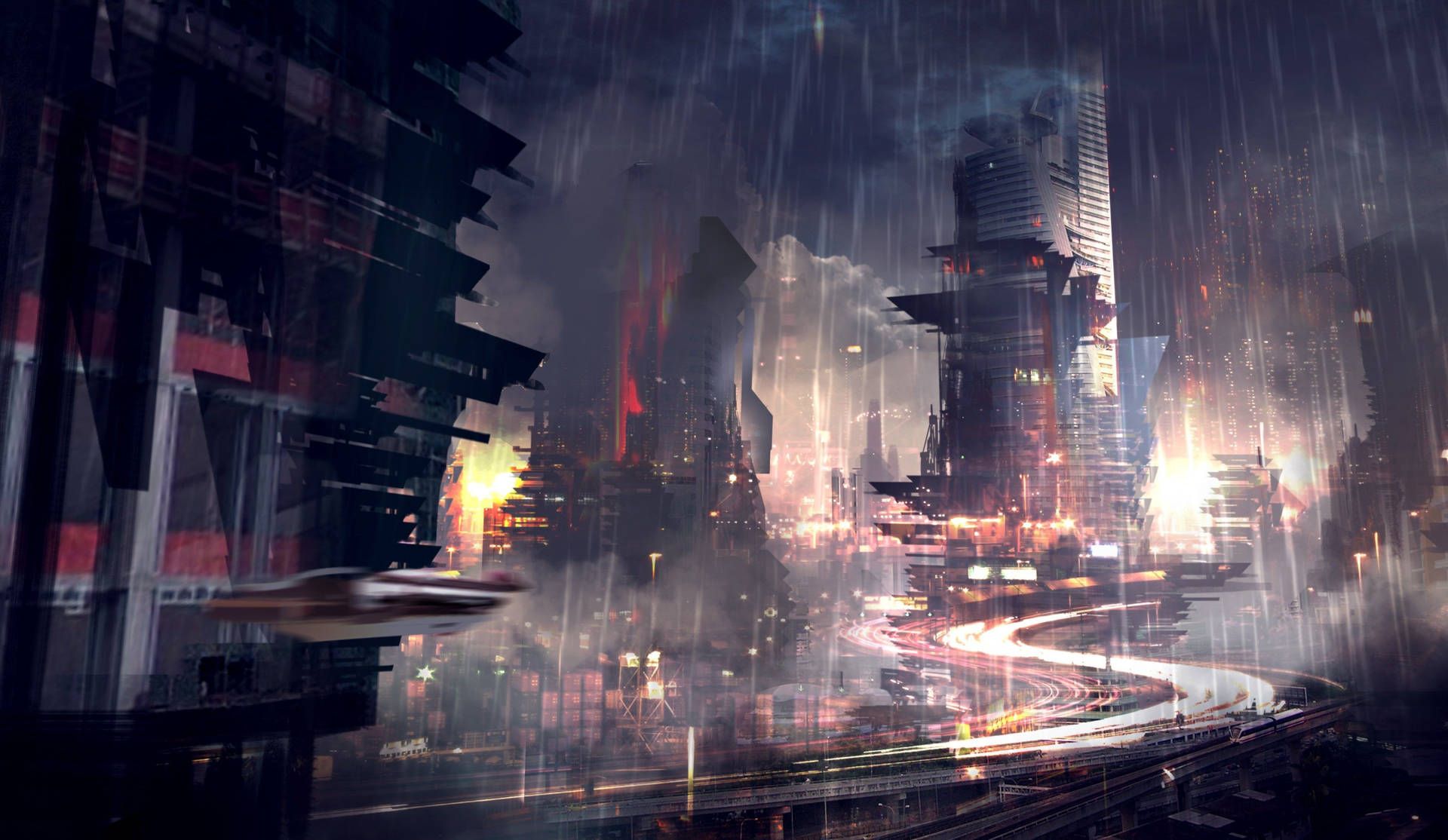 Free Cyberpunk City HD Wallpaper