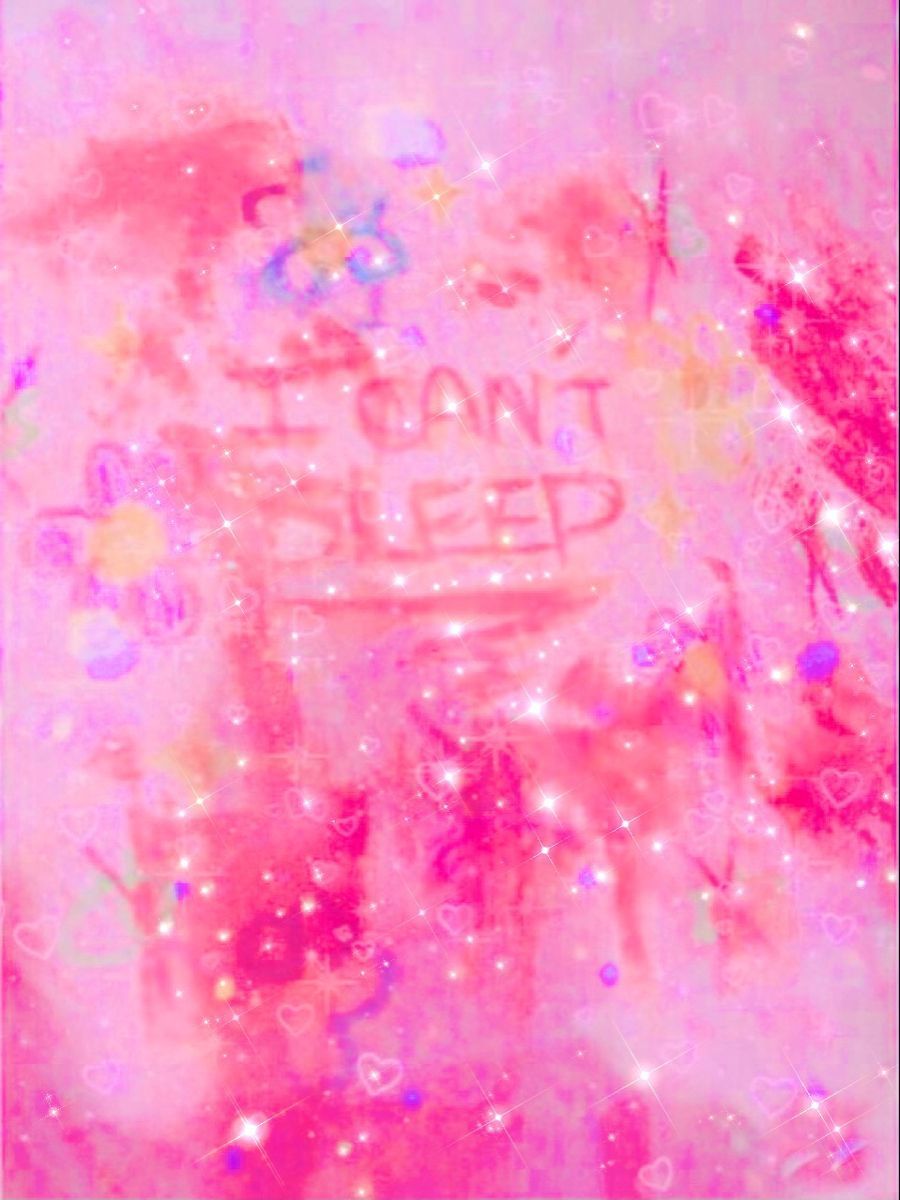 Pink aesthetic background with glitter and the words 